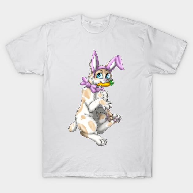 Bobtail BunnyCat: Cream Bicolor (Pink) T-Shirt by spyroid101